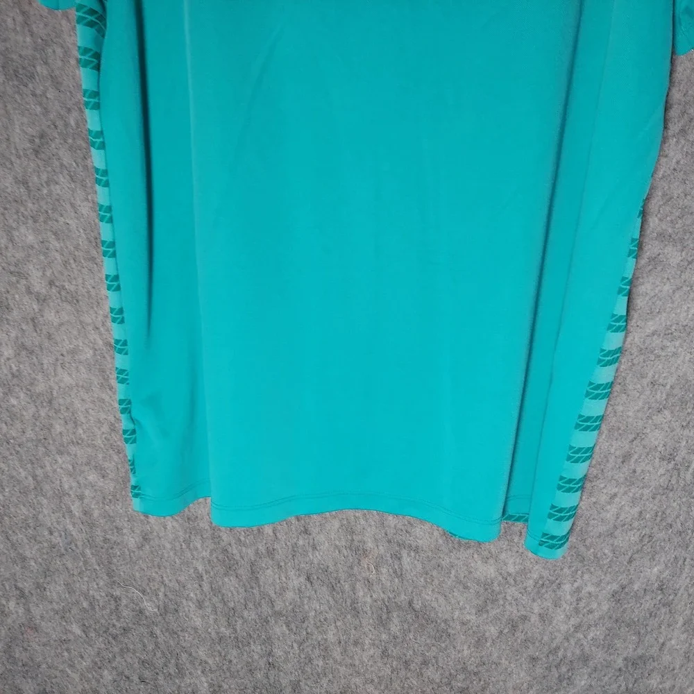 Nike Men Polo XL Teal Miami Dolphins NFL Football Dri-Fit Striped Performance